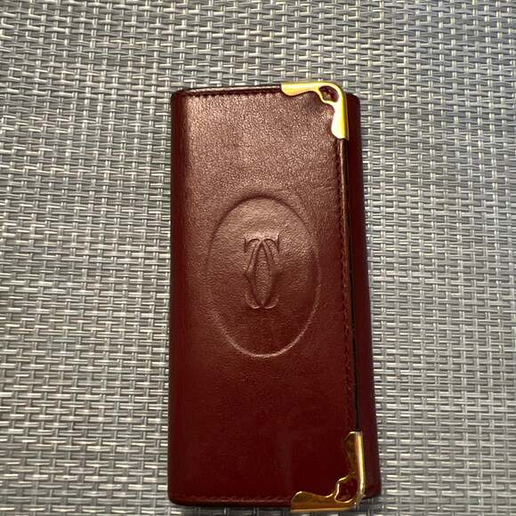 Cartier Accessories - Must de Cartier 4- Key Holder Burgundy Calfskin Case